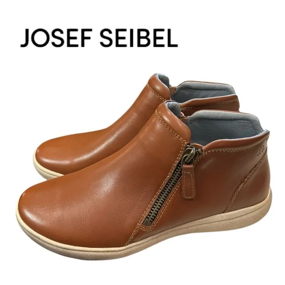 New Josef SeibelโCaren 09 Women's Tan Leather Ankle Boots Booties 36 5 5.5